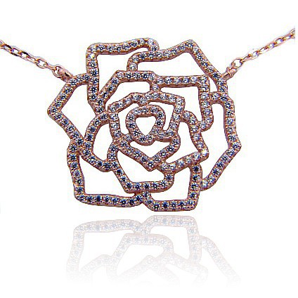 Rosa conjunto con piedras rosado